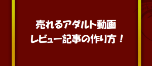【受付終了】売れるアダルト動画レビューの作り方マニュアルが欲しい方はご連絡を！